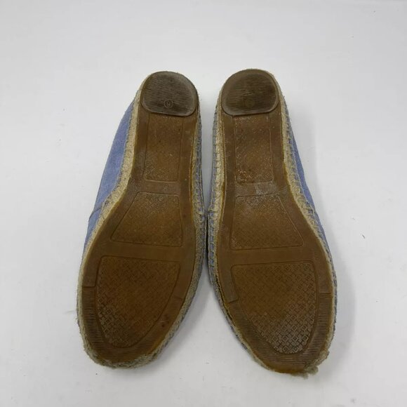 Tory Burch Blue Pashmina Kirby Flat Espadrilles Shoes Slip On Suede - Picture 3 of 10